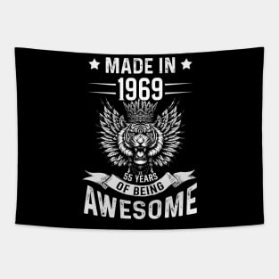 Made In 1969 55 Years Of Being Awesome Birthday Tapestry