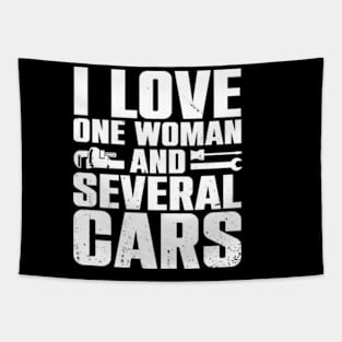 I Love One Woman And Several Cars (On Back) Tapestry