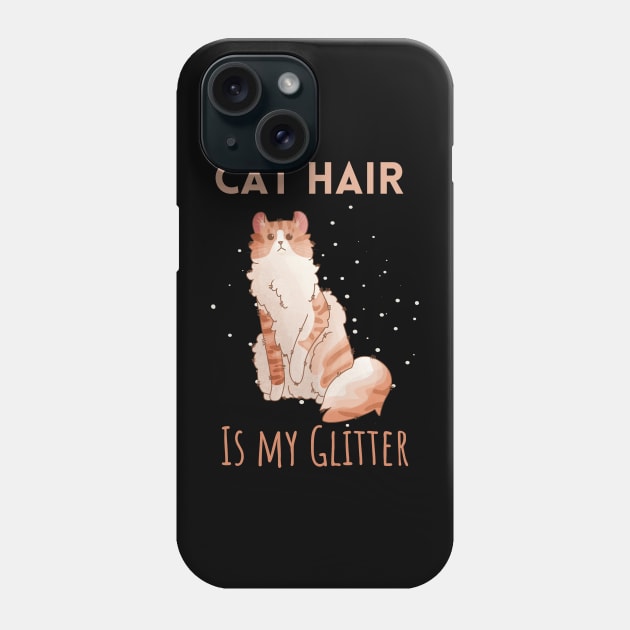 Cat hair is my Glitter - American Curl Cat Phone Case by Feline Emporium