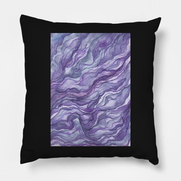 Violet Waves Pillow by Cordata