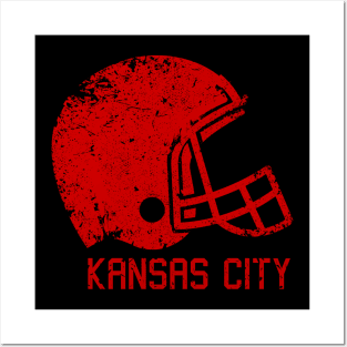 Kansas City football vintage logo white Art Print by kmahomedesign