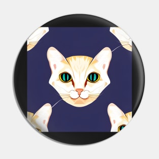 Whisker Wonderland Playful Cat Head Tiling Illustration Pin