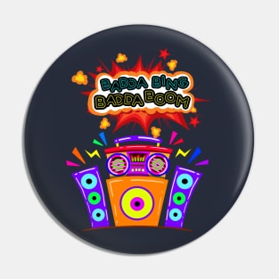 Boombox and Speakers Music Love Pin