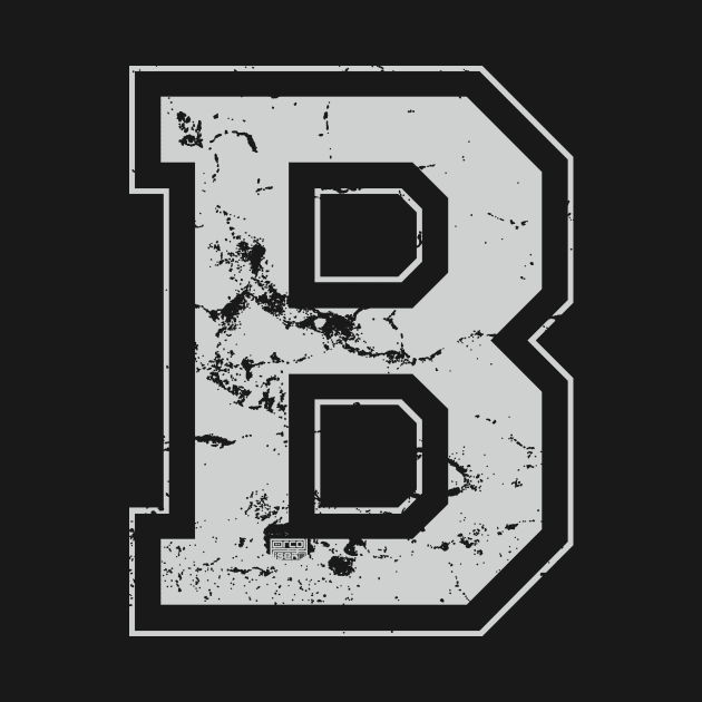 Initial Letter B Gray Jersey Sports Athletic Player by porcodiseno