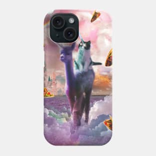 Cosmic Laser Cat Riding Alpaca Unicorn Phone Case