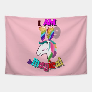 unicorn 19th birthday: I am 19 and magical Tapestry