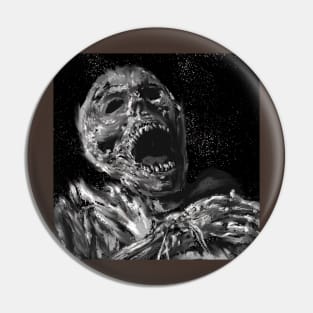 Cosmic Mummy in Black and White Pin