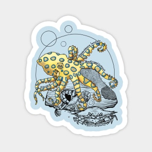 Greater Blue Ringed Octopus Doodle Magnet