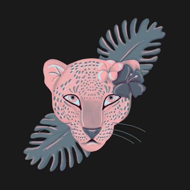 Vintage style pink jaguar by katevcreates