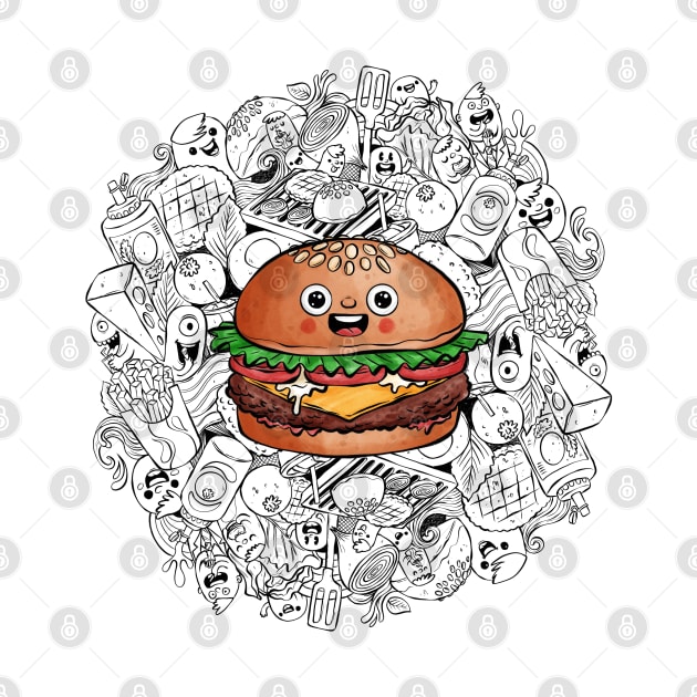 Burger Doodle by salihgonenli