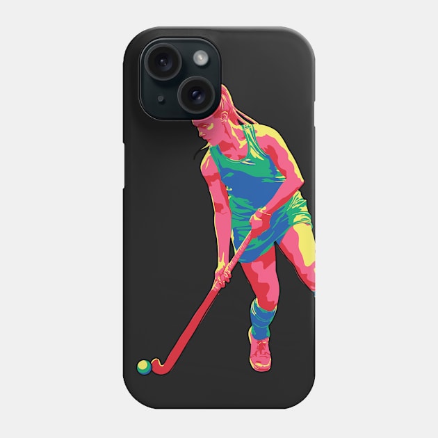 Field Hockey Player: Vibrant Phone Case by ziafrazier