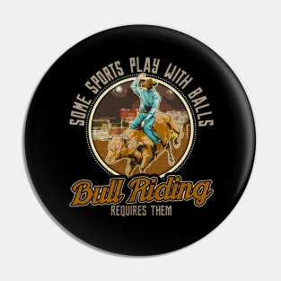 Bull Riding Rodeo Cowboy Western Country Wild Retro Pin