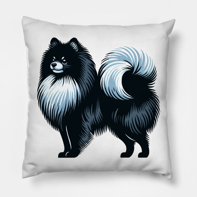 Black Pomeranian Art Pillow by fikriamrullah