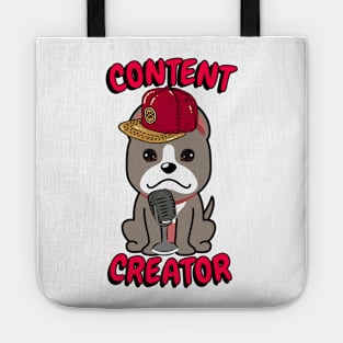 Cute grey dog is a content creator Tote