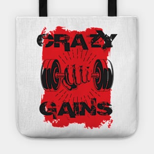 Crazy gains - Nothing beats the feeling of power that weightlifting, powerlifting and strength training it gives us! A beautiful vintage movie design representing body positivity! Tote