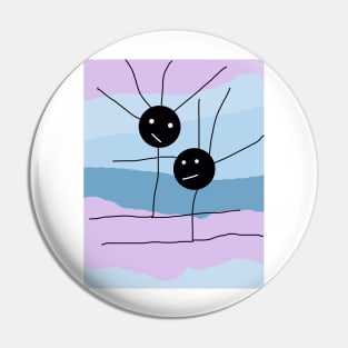 Kids as Ballet Dancers Stick Figure Pin