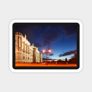 Royal Palace, Palace, Palacio Real on Plaza de Oriente at dusk, Madrid, Spain, Europe Magnet