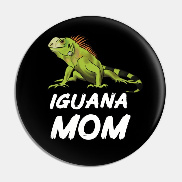 Iguana Mom for Iguana Lovers, White Pin by Mochi Merch