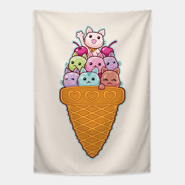 Ice cream cats Tapestry by EnriqueV242