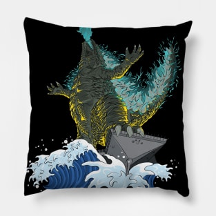 Gojira on the ocean Pillow