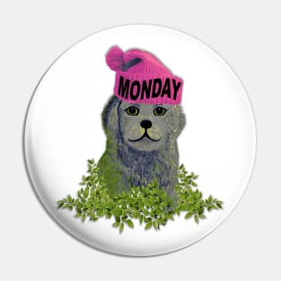 Monday Mood Beanie Puppy Pin