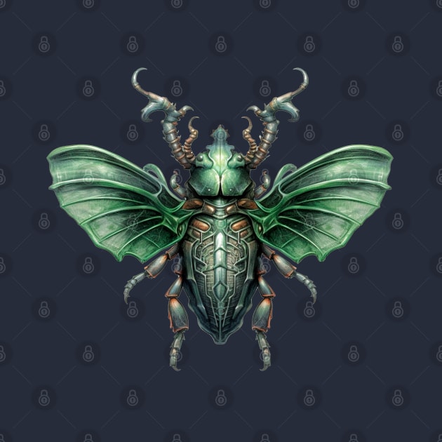 Emerald biomechanical beetle by NATLEX