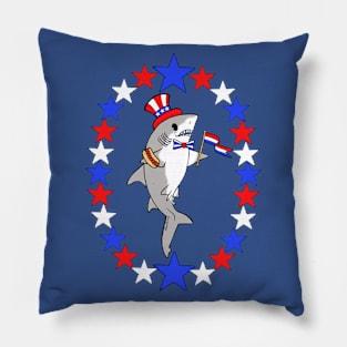 Patriotic Shark Pillow