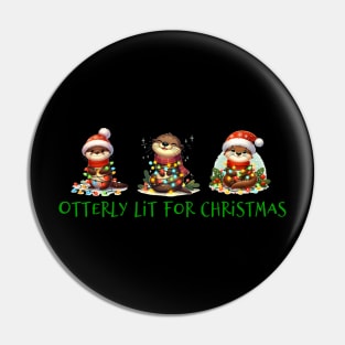 Otterly Lit for Christmas Pin