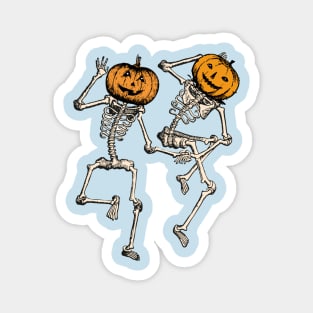 Dancing Pumpkin Head Skeletons Magnet