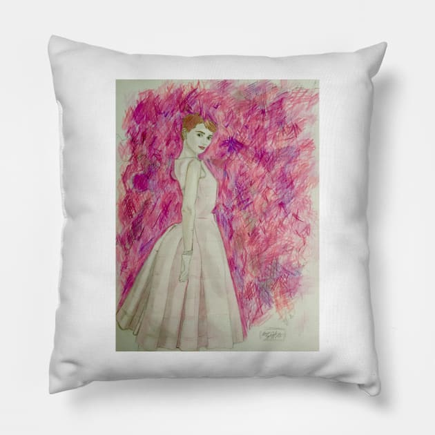 Audrey Hepburn Pillow by BryanWhipple