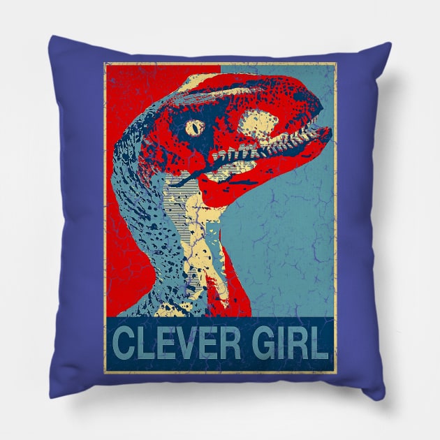 CLEVER GIRL DINO Pillow by Vikinoko Micro Photography