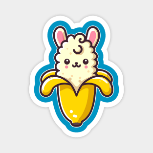 Llama Banana Cute Kawaii Llama Lover Foodie Magnet