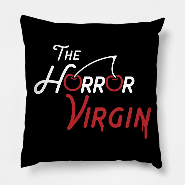 The Horror Virgin Full Text Logo Pillow by HorrorVirgin