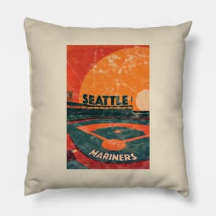 Midcentury Seattle Mariners Stadium Pillow