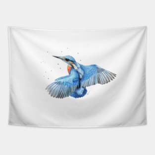 Kingfisher Pencil Drawing Tapestry