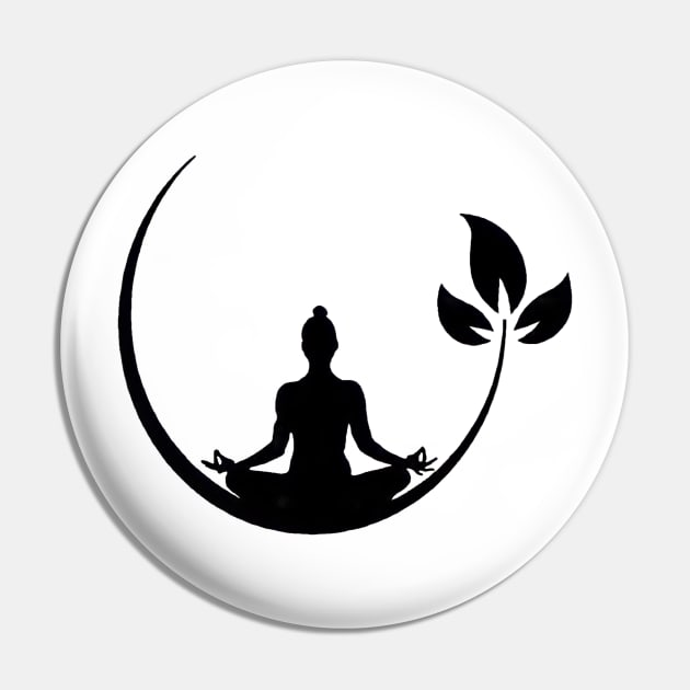 Balanced black yoga logo Pin by Yoga Wear