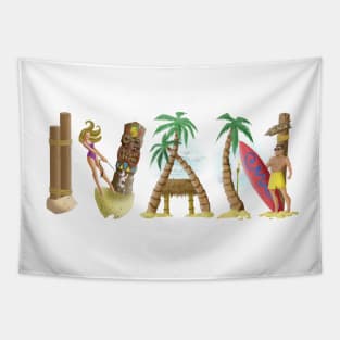 Ivan Personalized Beach Name Tapestry