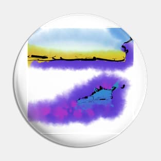 Purple Abstract Beach Pin