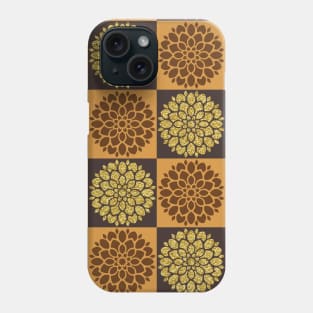 Dahlia Checkerboard in Gold Glitter Phone Case