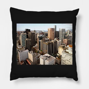 Downtown Skyscrapers from Harbour Tower, Vancouver City, Canada Pillow