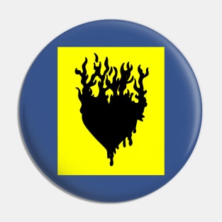 Flames Burning Heart On Fire Pin