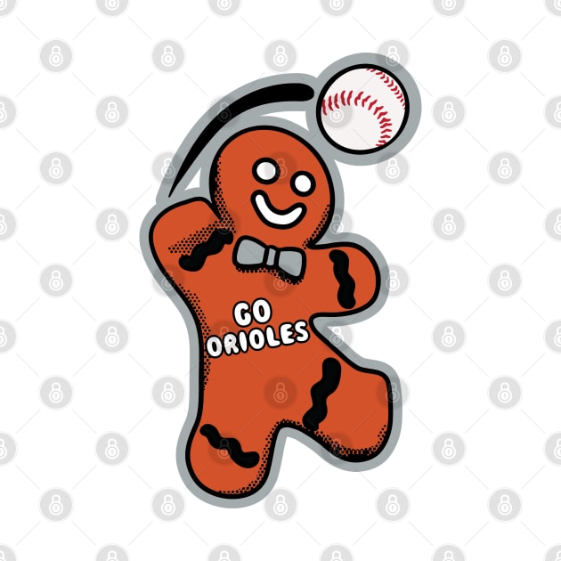 Baltimore Orioles Gingerbread Man by Rad Love