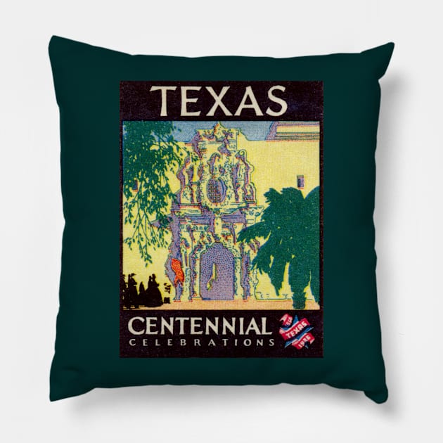 1936 Texas Centennial in San Antonio Pillow by historicimage