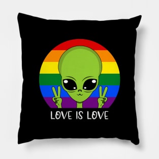 Alien LGBT flag, lgbt community, human. Pillow