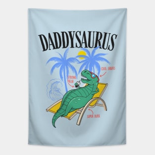 Father's Day Gift Daddysaurus T-rex Funny Dinosaur Daddysaurus Tapestry