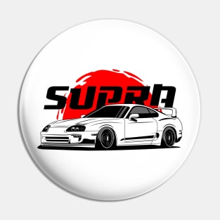 White Supra JDM Pin