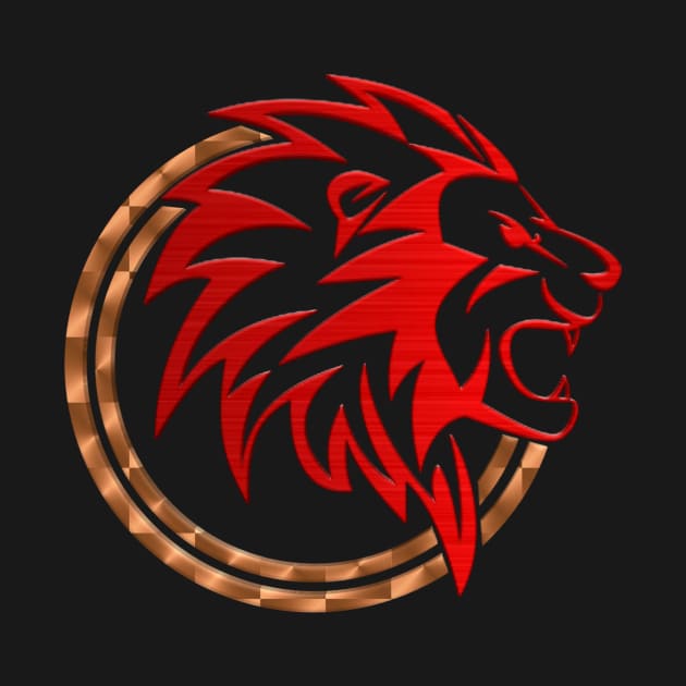 The King lion Dark Red 3D look by Tshirtstory