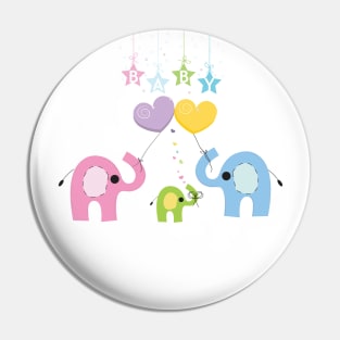 Baby elephant family Pin