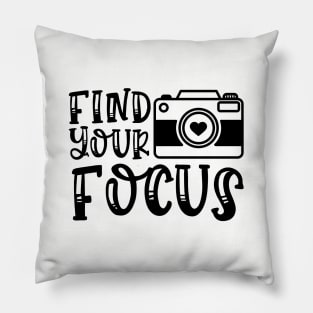 Find Your Focus Camera Photography Pillow