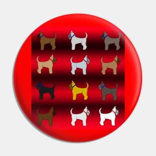 mascotas de rojo Pin